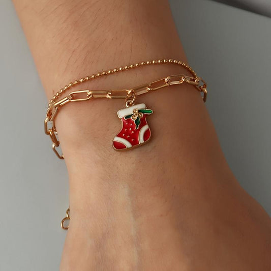 Holiday Jewelry Set Japanese Chain Pendant Christmas Bracelet