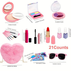 21pcs Girls Cosmetic Gift Set - Birthday and Christmas Makeup Kit