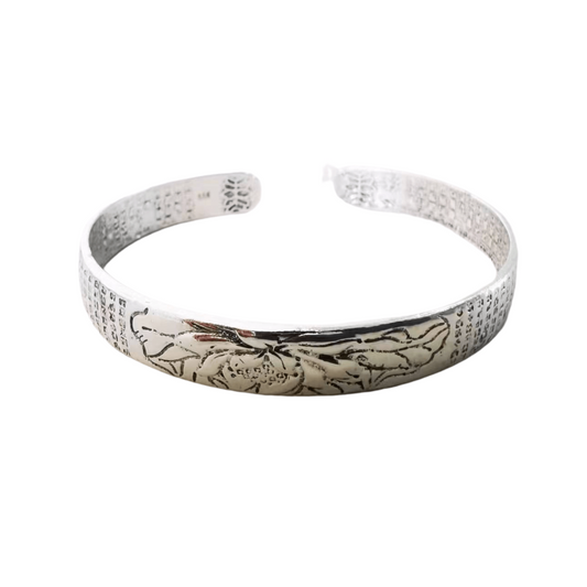 Ethnic Style Lotus Heart Silvery Bracelet