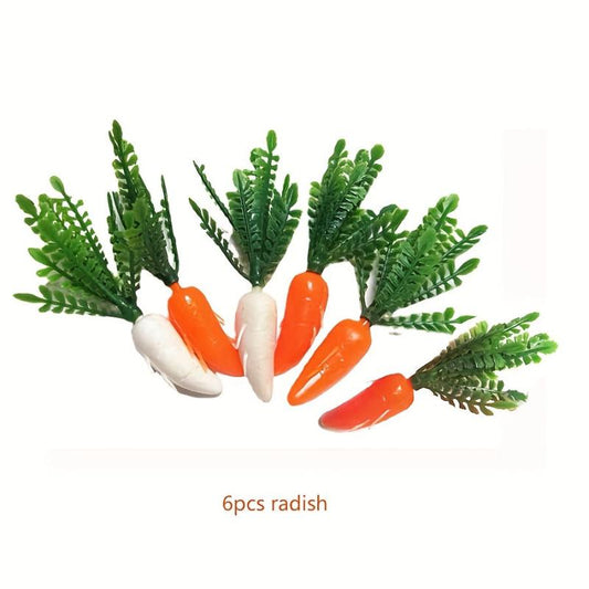 4pcs Storage Basket 6pcs Carrot Kitchen Toy Doll House Simulation Object
