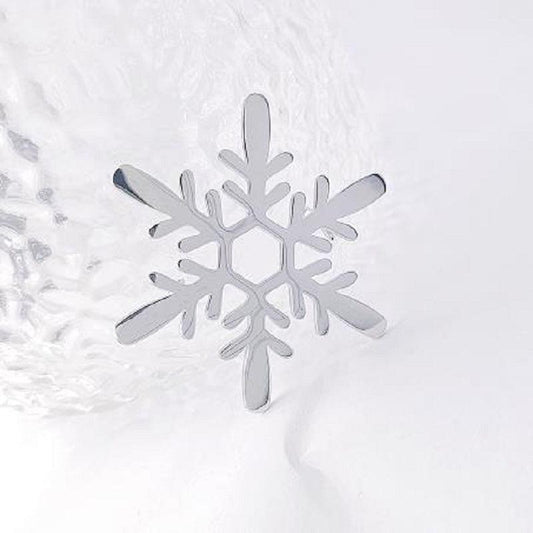 Snowflake Shape Stainless Steel Jewelry Brooch for Parties Nightclubs Men Women