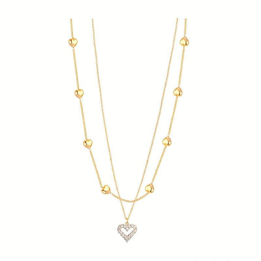 Heart Chain Zircon Collarbone Necklace