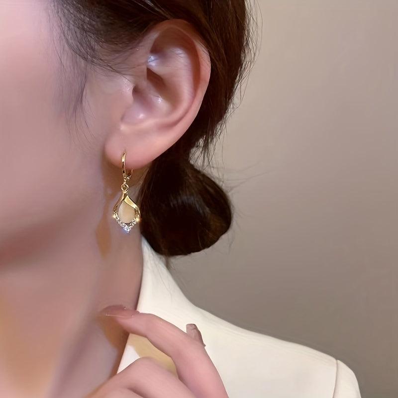 Angel's Tears Earrings High end Cat's Eye Stone