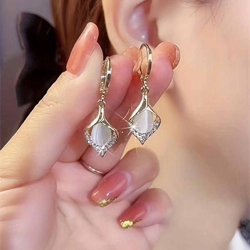 Angel's Tears Earrings High end Cat's Eye Stone