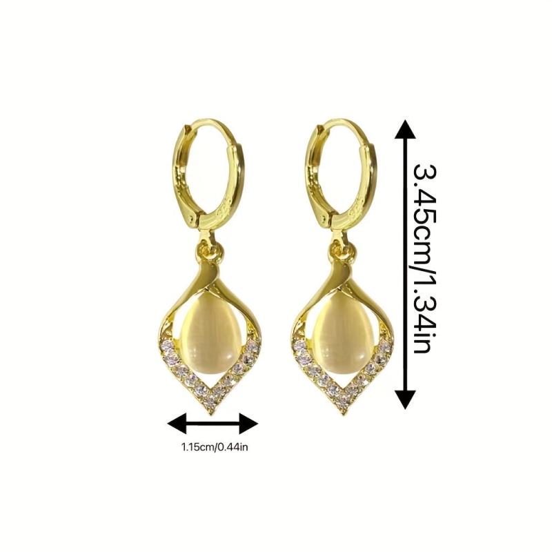 Angel's Tears Earrings High end Cat's Eye Stone