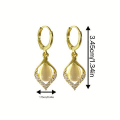 Angel's Tears Earrings High end Cat's Eye Stone