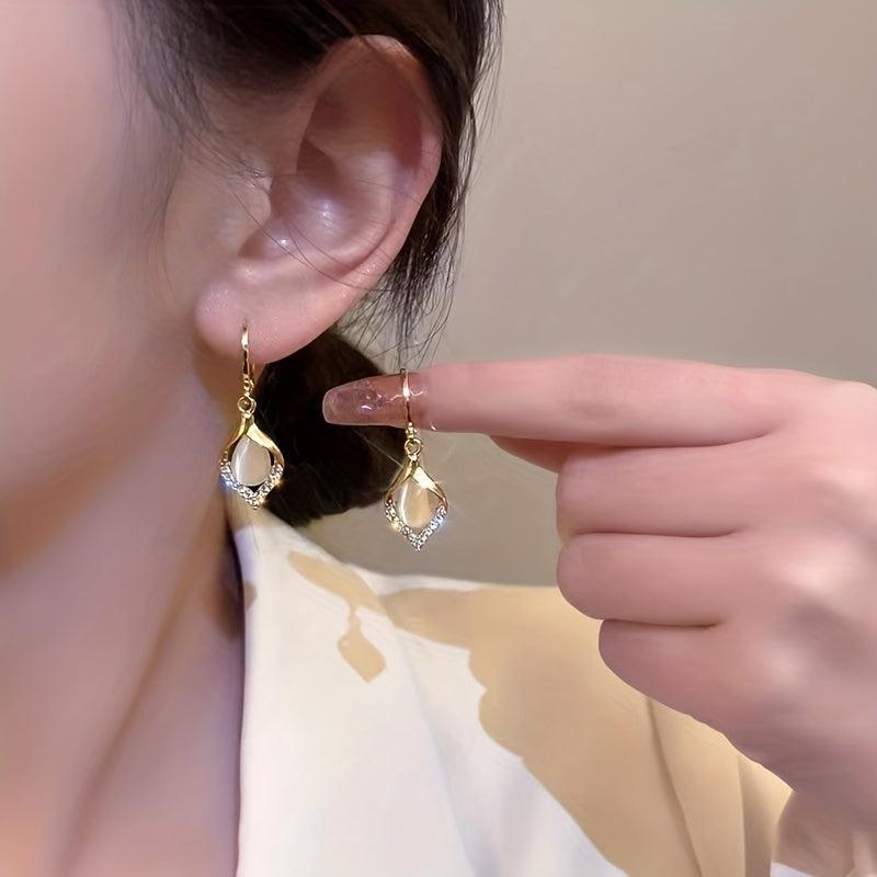 Angel's Tears Earrings High end Cat's Eye Stone