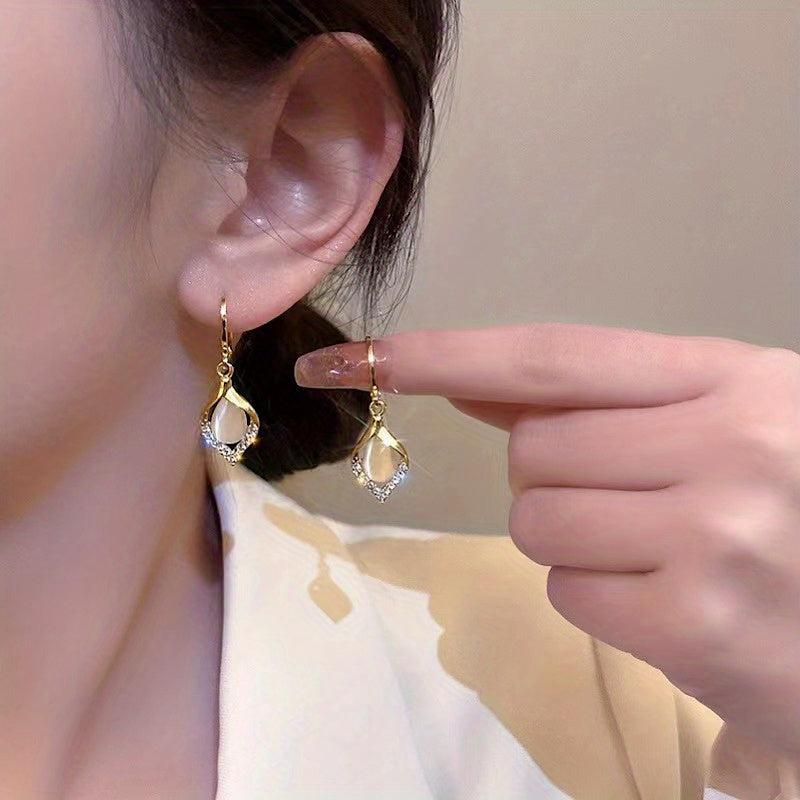 Angel's Tears Earrings High end Cat's Eye Stone