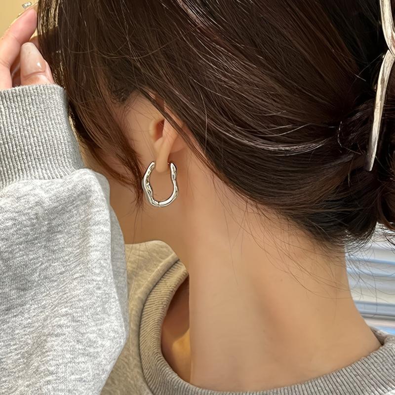 Metal Irregular Geometric Earrings Jewelry