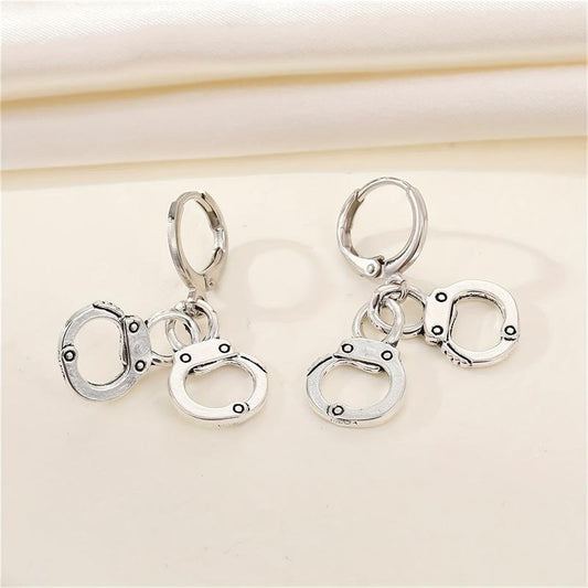 Alloy Handcuffs Dangling Earrings Cartoon Drop Earrings