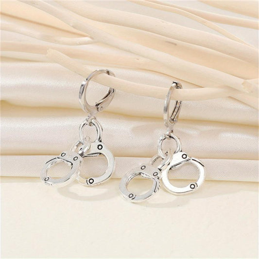 Alloy Handcuffs Dangling Earrings Cartoon Drop Earrings