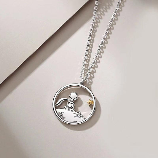 Little Prince And Fox Couple Necklace Birthday Gift Niche Pendant