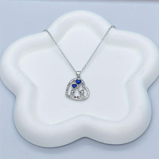 Fox Crystal Love Balloon Necklace Mother Child Jewelry Gift