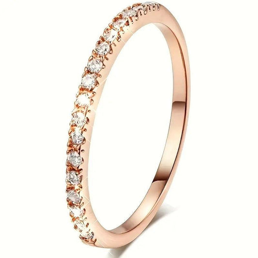 Thin Row Artificial Diamond Ring Women's Engagement Ring Christmas Ring