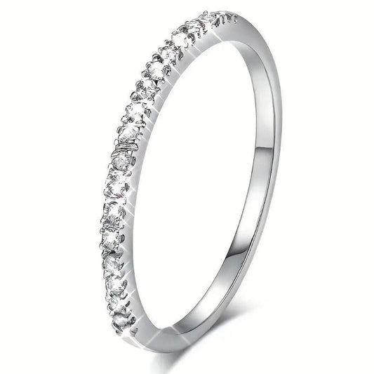 Thin Row Artificial Diamond Ring Women's Engagement Ring Christmas Ring