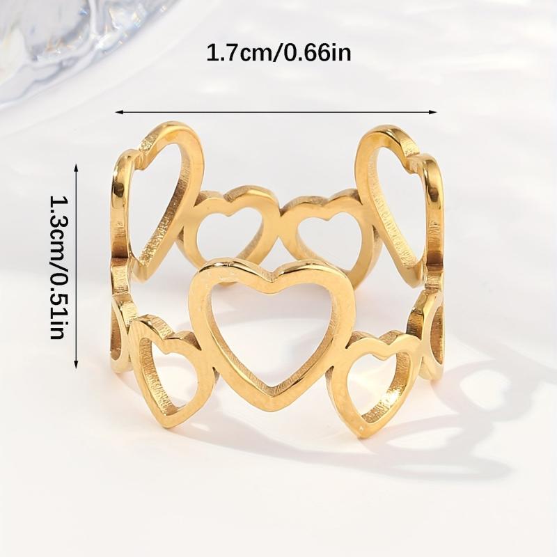 Heart Shape Eternity Love Women's Stainless Steel Ring