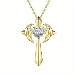 Gemstone Cross Pendant Necklace - Ladies Jewelry Gift