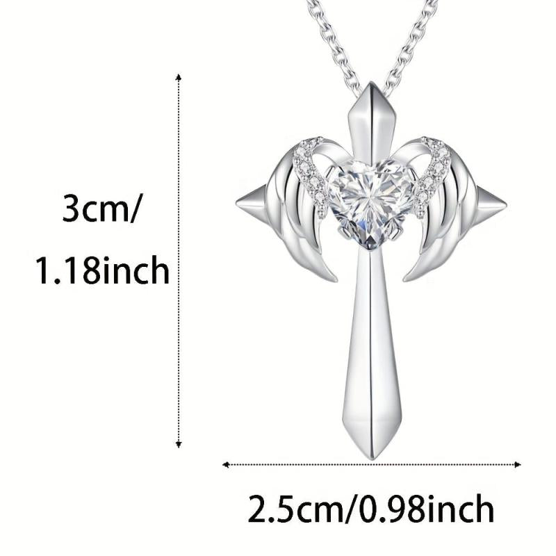 Gemstone Cross Pendant Necklace - Ladies Jewelry Gift