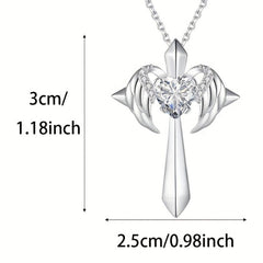Gemstone Cross Pendant Necklace - Ladies Jewelry Gift