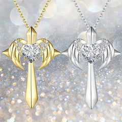 Gemstone Cross Pendant Necklace - Ladies Jewelry Gift