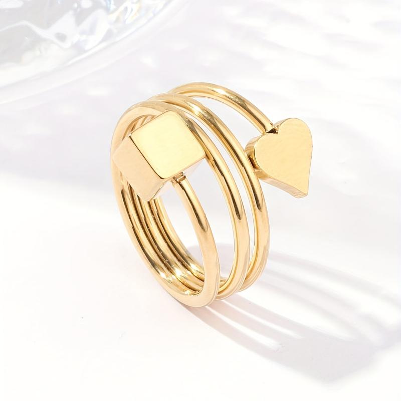 Women's Stainless Steel Adjustable Ring for Spring Outfits