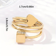 Women's Stainless Steel Adjustable Ring for Spring Outfits