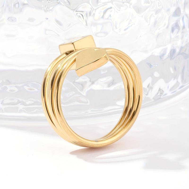 Women's Stainless Steel Adjustable Ring for Spring Outfits