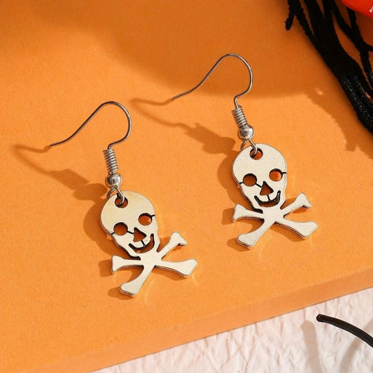 Funny Gothic Punk Halloween Skull Drop Earrings