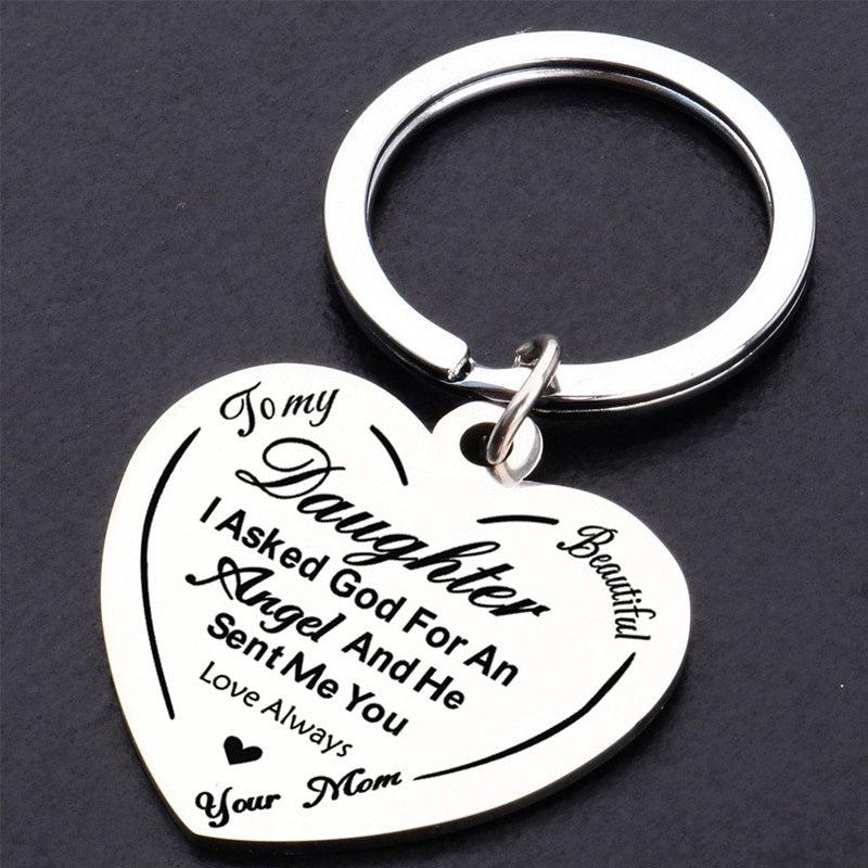To My Daughter Keychain - Stainless Steel Key Ring