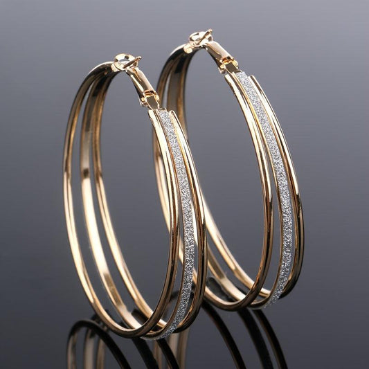 Exaggerated Frosted Hoop Earrings Party Jewelry