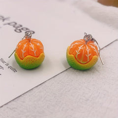 Orange Fruit Earrings for a Creative Look