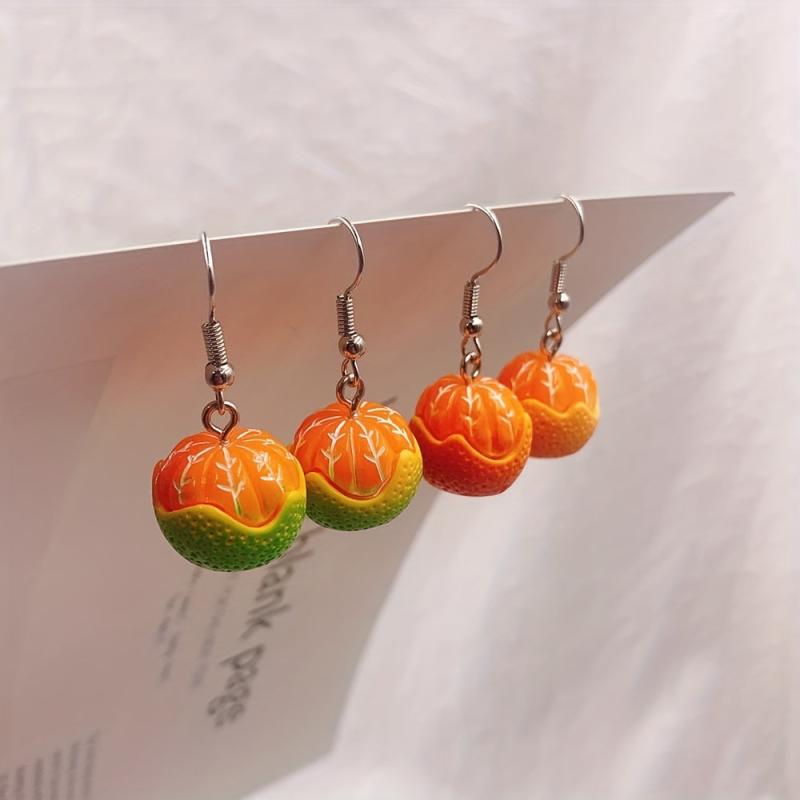 Orange Fruit Earrings for a Creative Look
