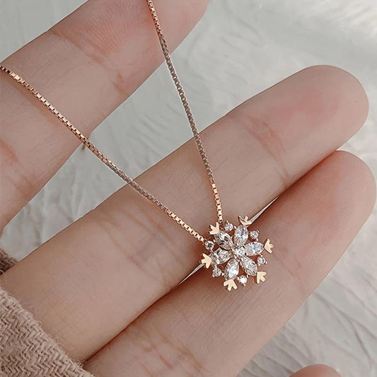 Snowflake Pendant Necklace - Elegant Winter Jewelry