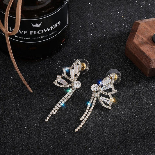 Light Butterfly Knot Earrings Tassel Earrings Holiday