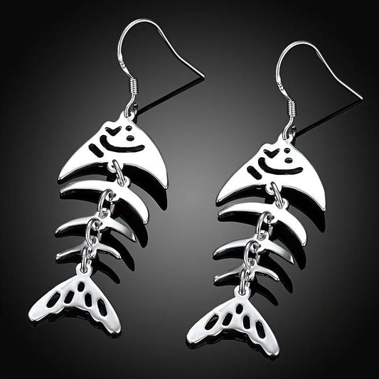 Women Fishbone Earrings Sweet Party Jewelry Birthday Gift