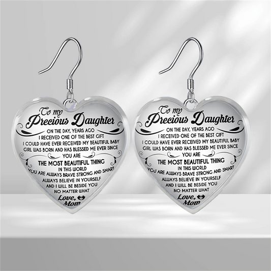 Girls Heart Glass Pendant Earrings Graduation Party Birthday Gift