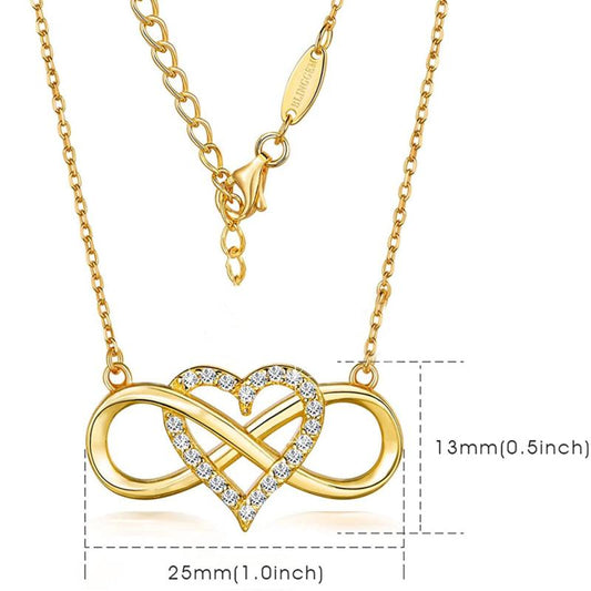 Infinity Heart Pendant Necklace for Men - Holiday Birthday Gift