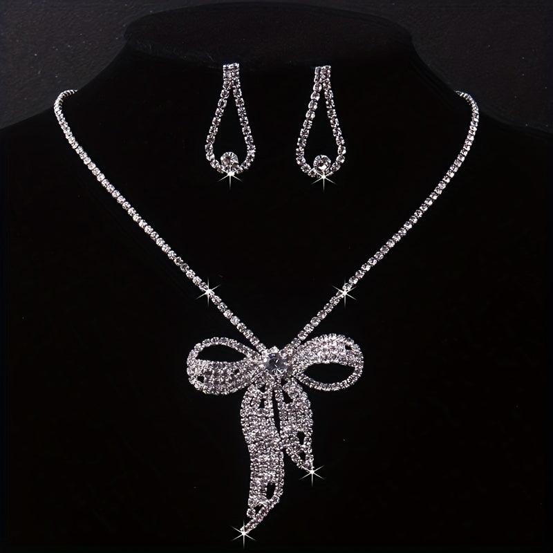 Rhinestone Tassel Pendant Necklace for Bridal Jewelry