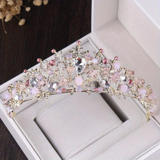 Bridal Crystal Crown Necklace Tiara Set