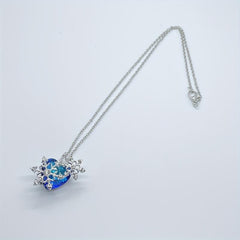 Heart-Shaped Sapphire Crystal Snowflake Pendant Necklace