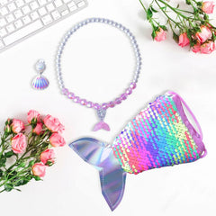7pcs Mermaid Girls Jewelry Set Kids Jewellery Toy Kit