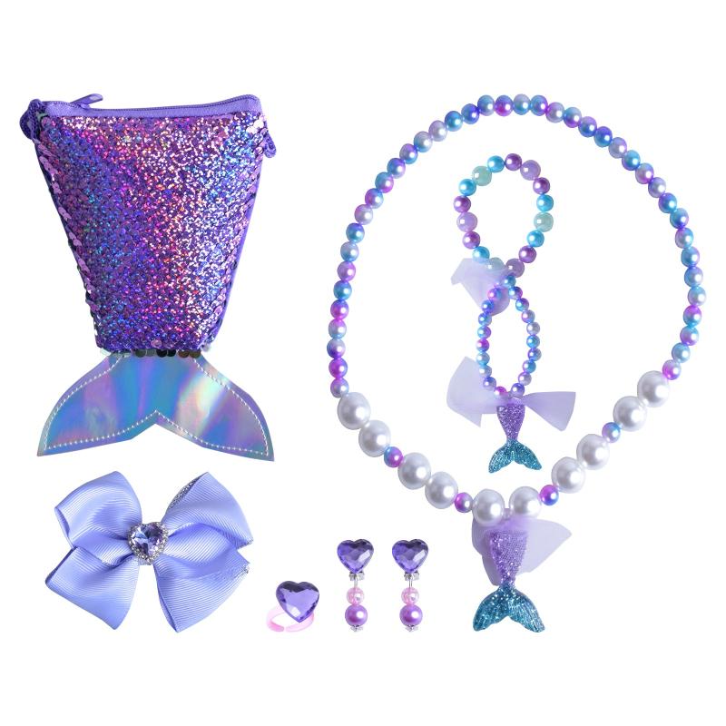 7pcs Mermaid Girls Jewelry Set Kids Jewellery Toy Kit