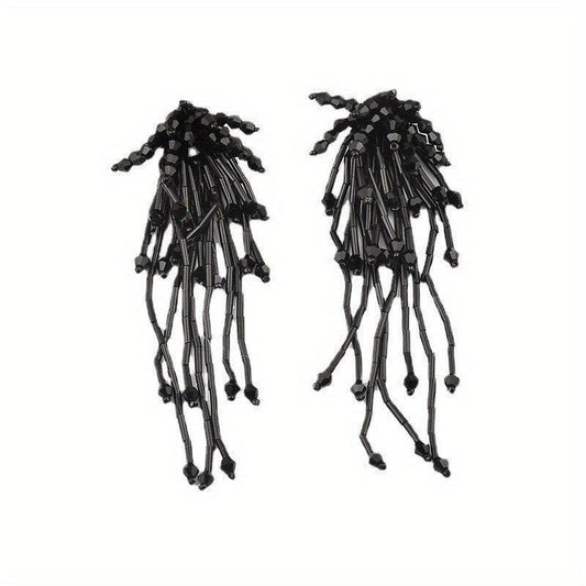 Boho Tassel Stud Earrings Crystal Dangle Earrings Women Girls