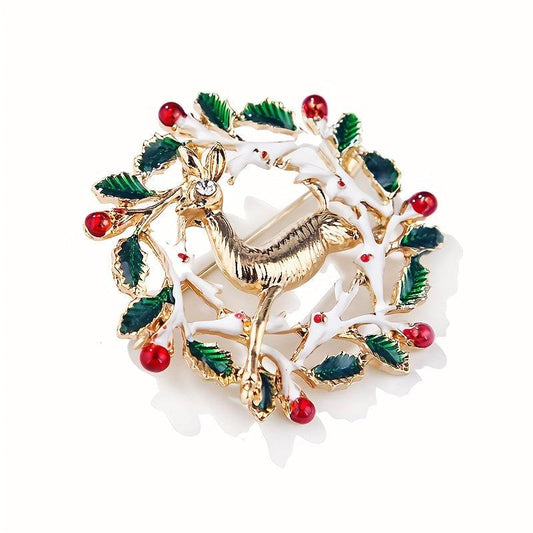 Christmas Elk Brooch Corsage Cartoon Sweet Xmas Gift