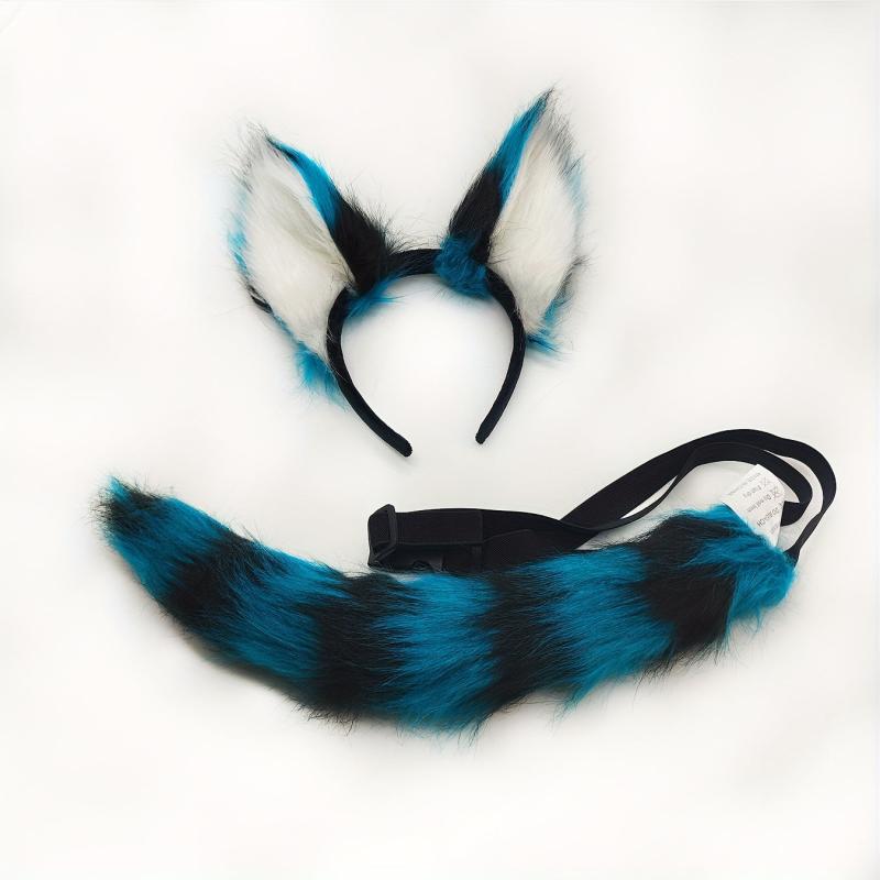 Beast Ear Plush Headwear Tail Set Unisex Cosplay Accessories