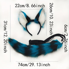 Beast Ear Plush Headwear Tail Set Unisex Cosplay Accessories