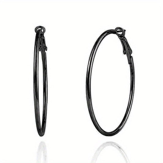 Harajuku Style Big Circle Earrings DJ Nightclub Ear Clip