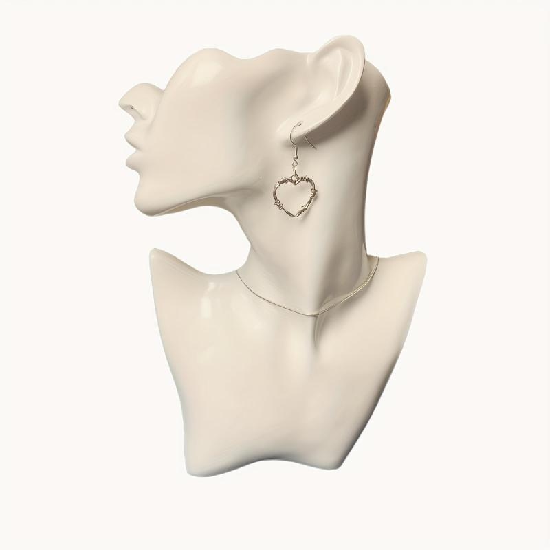 Gothic Style Thorns Hollow Heart Earrings