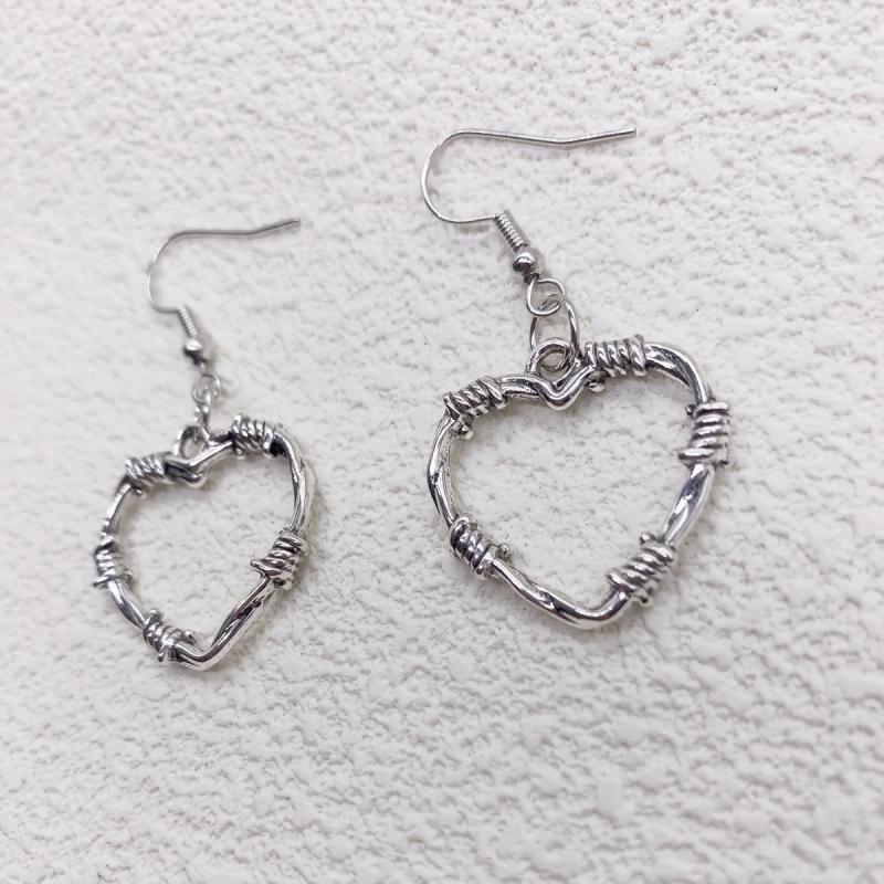 Gothic Style Thorns Hollow Heart Earrings