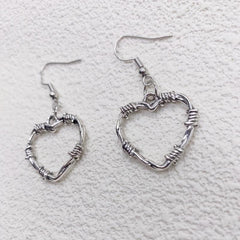 Gothic Style Thorns Hollow Heart Earrings